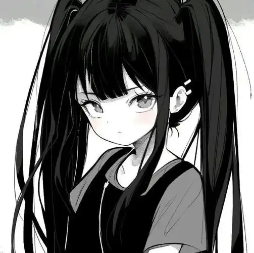 363436373039黑白动漫女生头像01