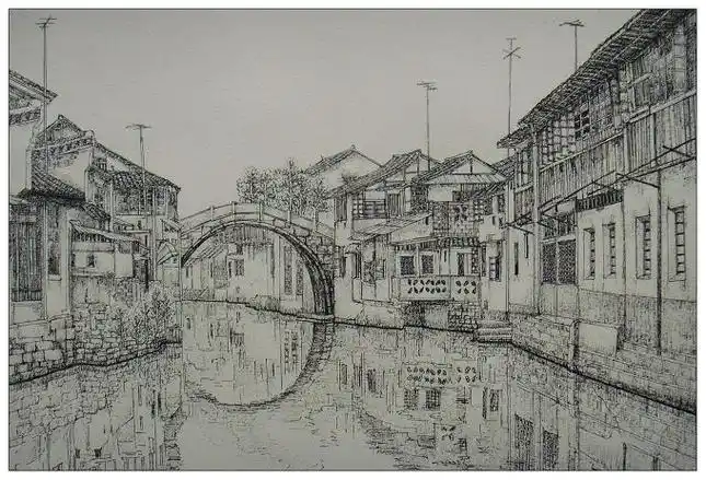 最爱线描之江南古镇(原创画作)
