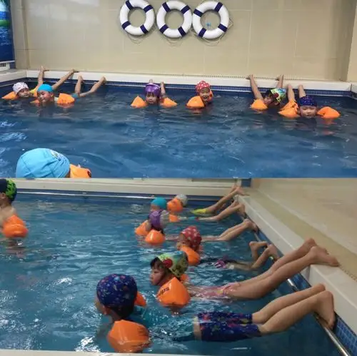 中四班小朋友,玩出了新高度.倒挂游泳馆.