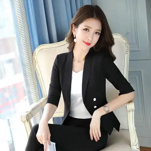 西服套装女总裁高端商务正装时尚职业气质女神主持人小西装工作服报价