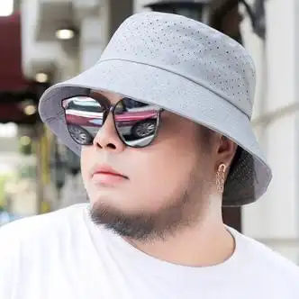 适合胖子戴的帽子渔夫帽男大头围夏季透气大码大号加大帽子夏天潮63cm