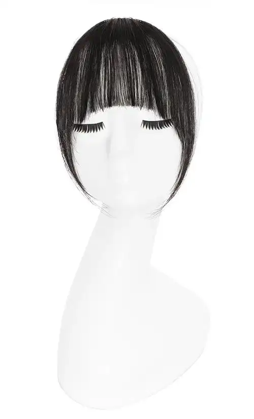 网红法式刘海假发女假刘海女空气自然真发八字假发片圆脸修脸