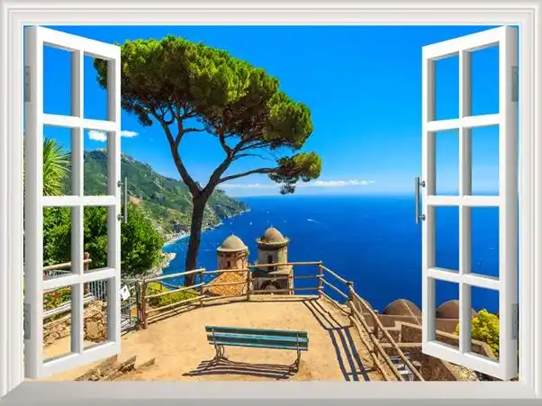 仿真窗户贴纸 3d立体_3d立体风景 假窗户贴画仿真墙贴纸装饰客厅沙发