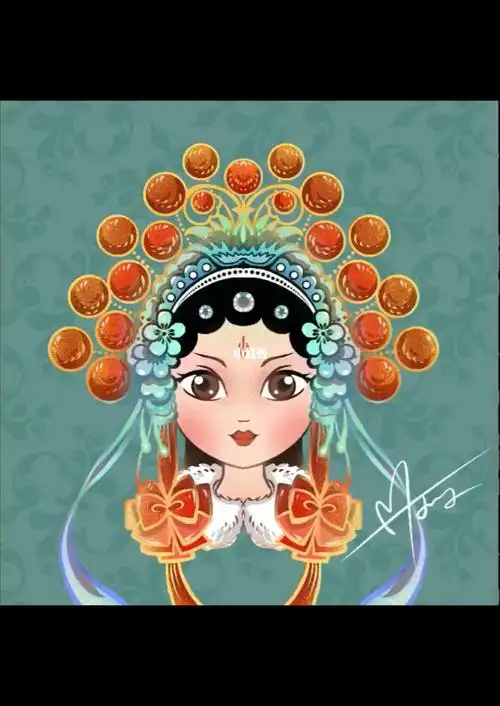 国潮人物-刀马旦_国潮_插画_绘画_京剧_国潮插画_潮流_潮流艺术_潮流