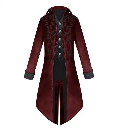 欧洲中世纪服装男复古贵族礼服王子国王外套西服燕尾服 xl银边宫廷