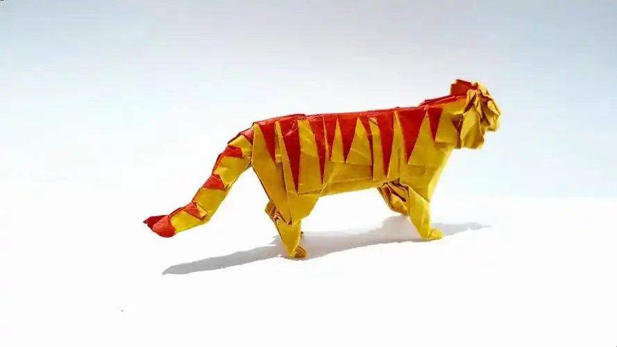 【ouwen tjen】老虎折纸教程origami tiger - hideo komatsu