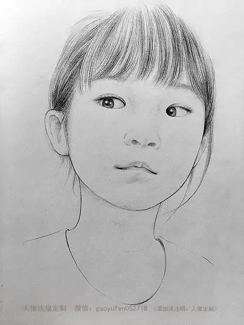 人像线描素描速写定制人像画