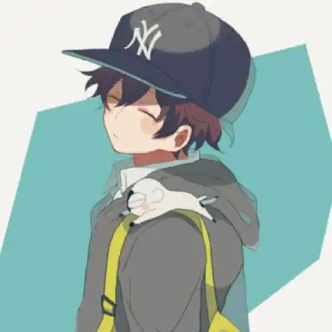 二次元动漫男生头像简洁单一戴帽呆萌
