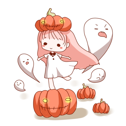万圣节公主卡通手绘图片
