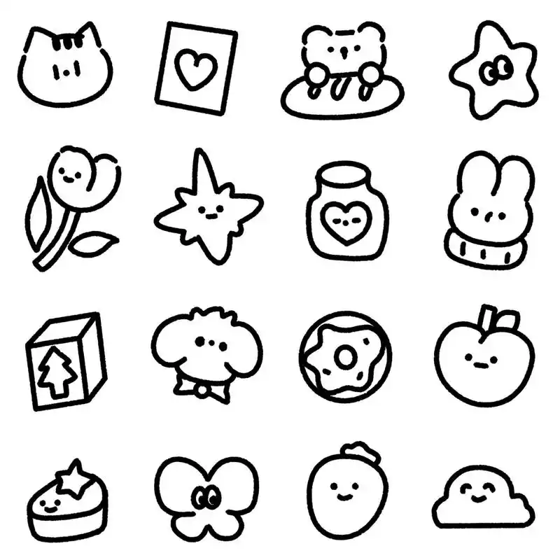 黑白简笔画|随手小画第二弹 也是摸鱼 除了头像别的都不9315噢