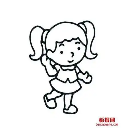 小女孩人物简笔画步骤图片大全邓瑞宁子简笔画课堂一组萌萌哒小女孩