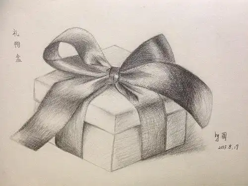 素描「礼物盒」
