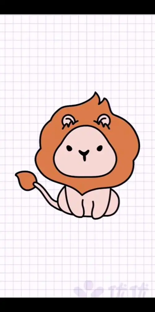 初级简笔画 可爱的小狮子  亲子画画必备