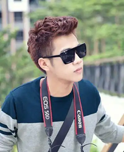 男胖子自来卷剪什么发型 男生短发自来卷造型(2)