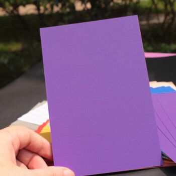 卡片彩色闪光名片250g厚硬空白贺卡绘画画写字打印 【a6】珠光·紫色