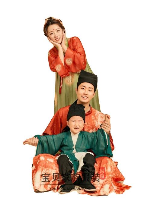 国潮唐制汉服全家福亲子装2023新款摄影服复古新中式影楼主题服装