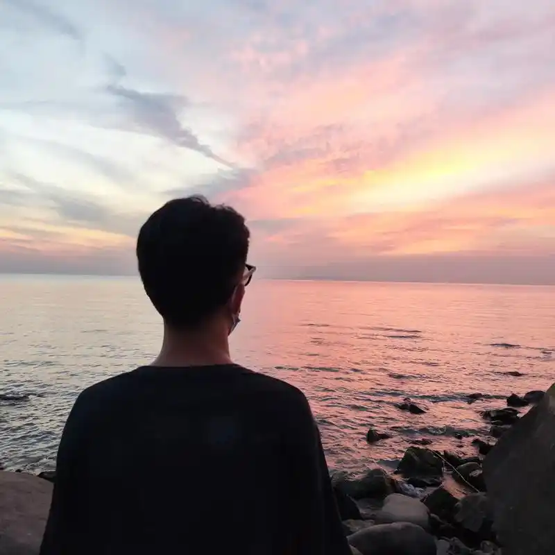 把偷拍我看海的照片送我好吗#日出 #背影 #8月 - 抖音