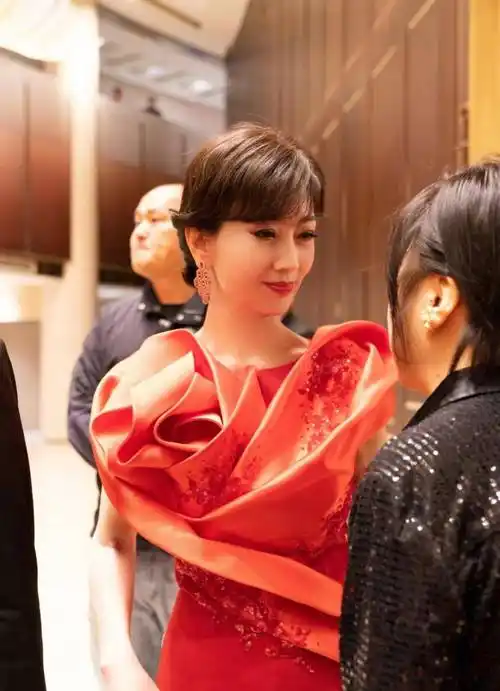 赵雅芝出席北京国际电影节,一袭大红色开叉长裙,温柔又优雅!