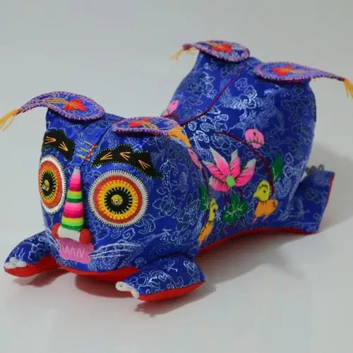 老虎枕头宝宝婴儿传统纯手工布老虎民间工艺品满月布艺中号