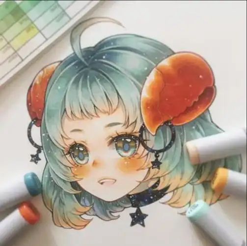 十二星座q版萌图简笔画教你用马克笔画12星座