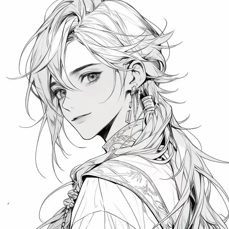 古风帅哥线稿分享##画画 #古风 #临摹 #插画 #线稿 - 抖音