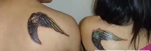 情侣后背翅膀纹身图案