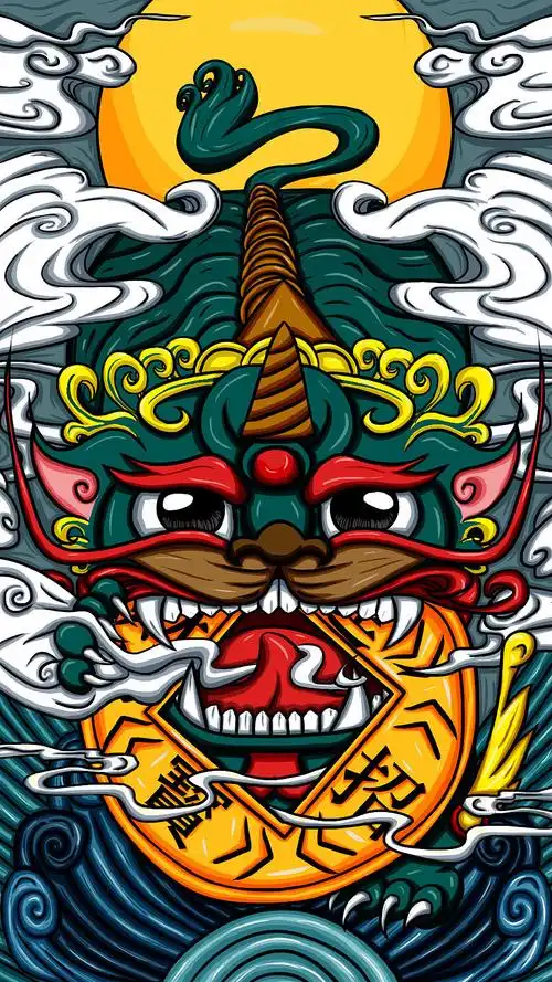 国潮貔貅招财进宝