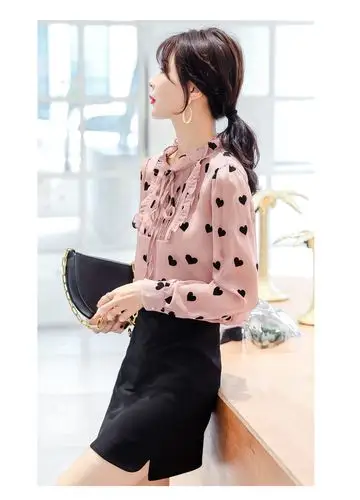 爱衣服雪纺衬衫打底衫女春季2020年春装新款潮清纯女生网纱仙气上衣