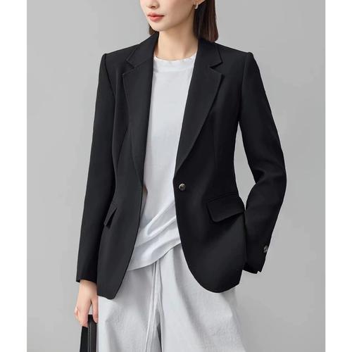 女士醋酸小西装外套女款高级一粒扣休闲职业西服百搭2024春季新款