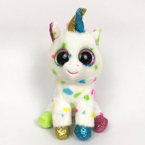 美国大眼睛毛绒彩色独角兽哈蒙尼可爱宝宝安抚公仔儿童生日礼物