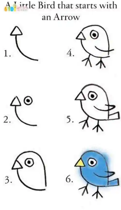 俯冲的小鸟简笔画