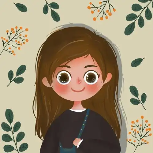 手绘头像卡通可爱女生
