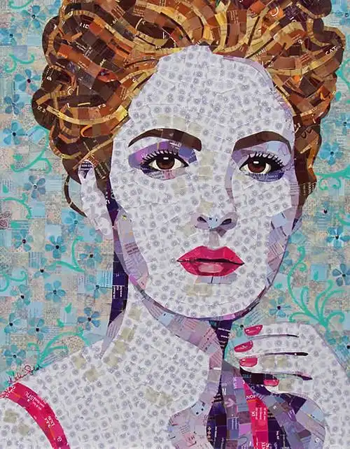 艺术家sandhi schimmel gold 的美女肖像拼图-美术插画