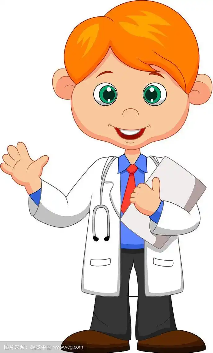 可爱的小男医生卡通挥手