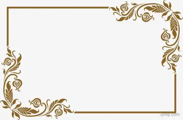 手绘植物花藤边框png素材透明免抠图片-边框纹理