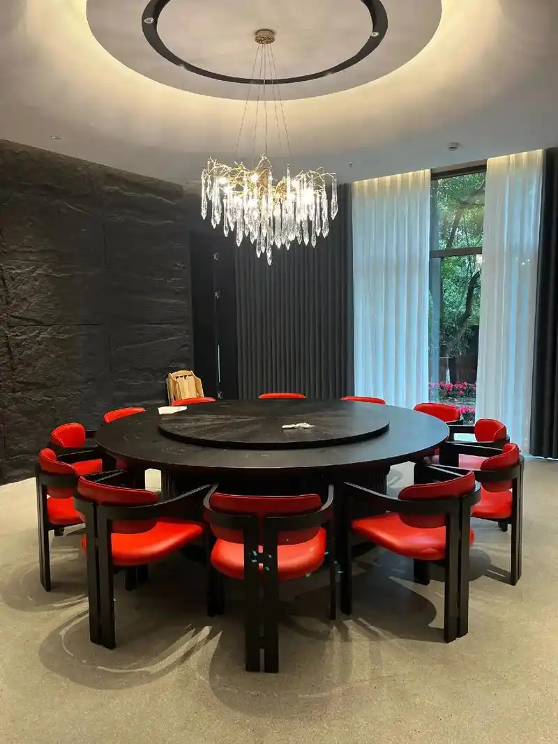 会所酒店别墅餐厅包间新中式电动餐桌餐椅