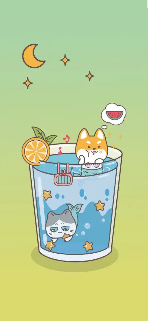 手绘卡通萌宠可爱手机壁纸