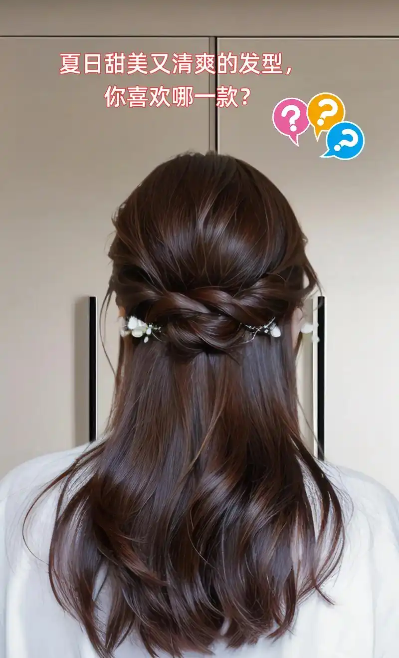 夏日好看又清爽的发型.#女生甜美发型扎法 夏日披肩长发太热, - 抖音