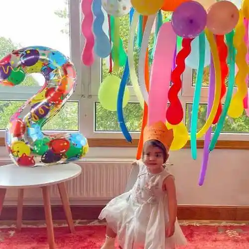 批发号彩色数字气球儿童生日周岁派对装饰布置男女孩拍照场景