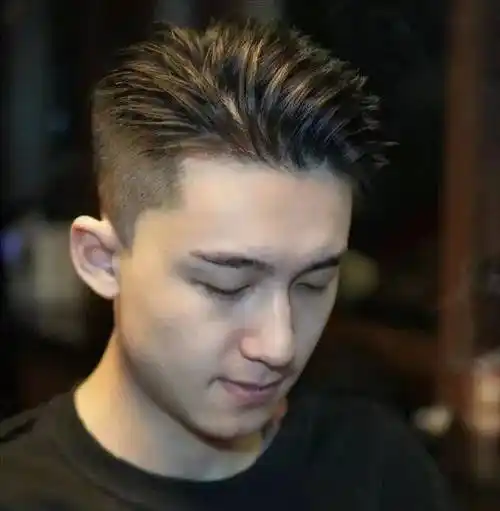 商务侧分背头,适合穿搭比较正式的场合,显得人精神,干净清爽,痞帅.