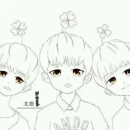 tfboys的眼睛简笔画q版
