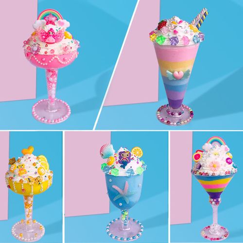 儿童超轻粘土仿真冰激凌甜品杯蛋糕杯摆件 手工diy制作材料包