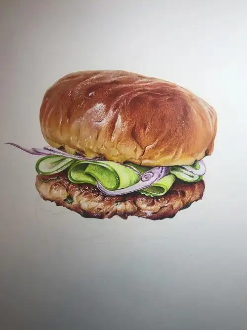 彩铅汉堡|纯艺术|绘画|木紫妍gy - 原创作品 - 站酷 (zcool)