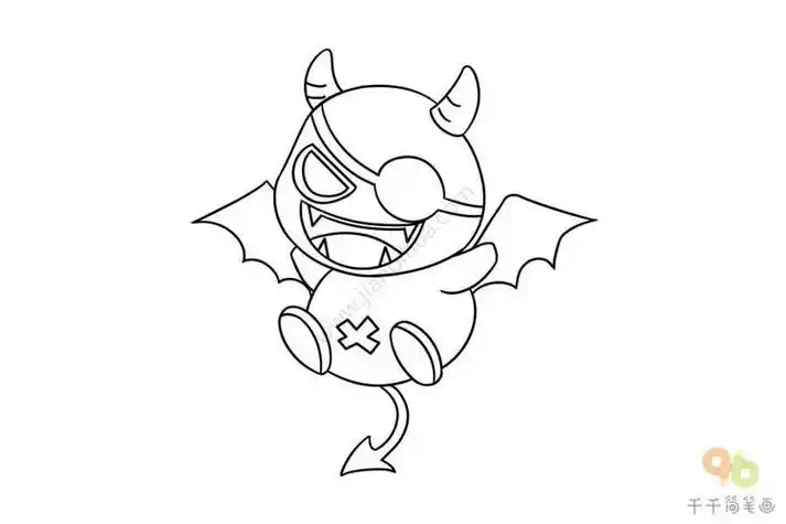 q版恶魔简笔画画法