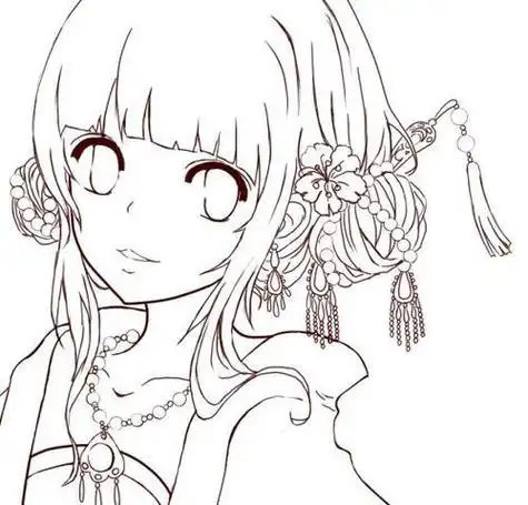 动漫美少女简笔画两个美少女甜美的美少女简笔画步骤图教程少女简笔画