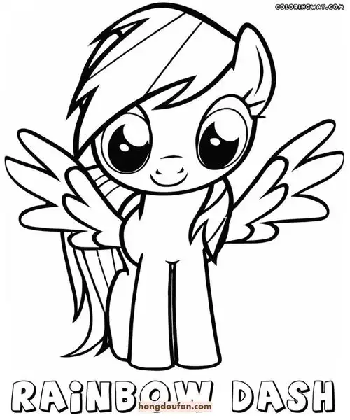 9张小马宝莉中可爱的云宝卡通涂色图片下载-红豆饭小学生简笔画大全