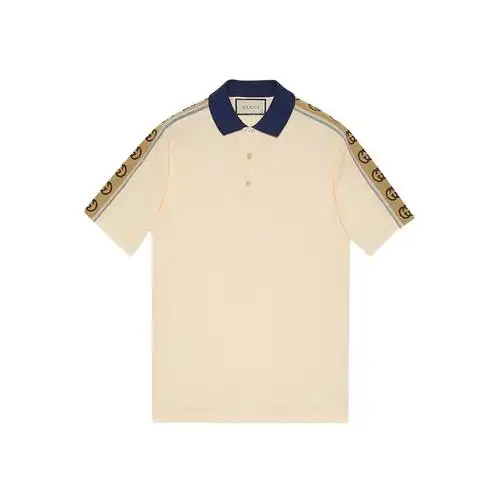 gucci古驰t恤短袖男女同款翻领短袖polo衫双g交扣条纹t恤短袖代购预售