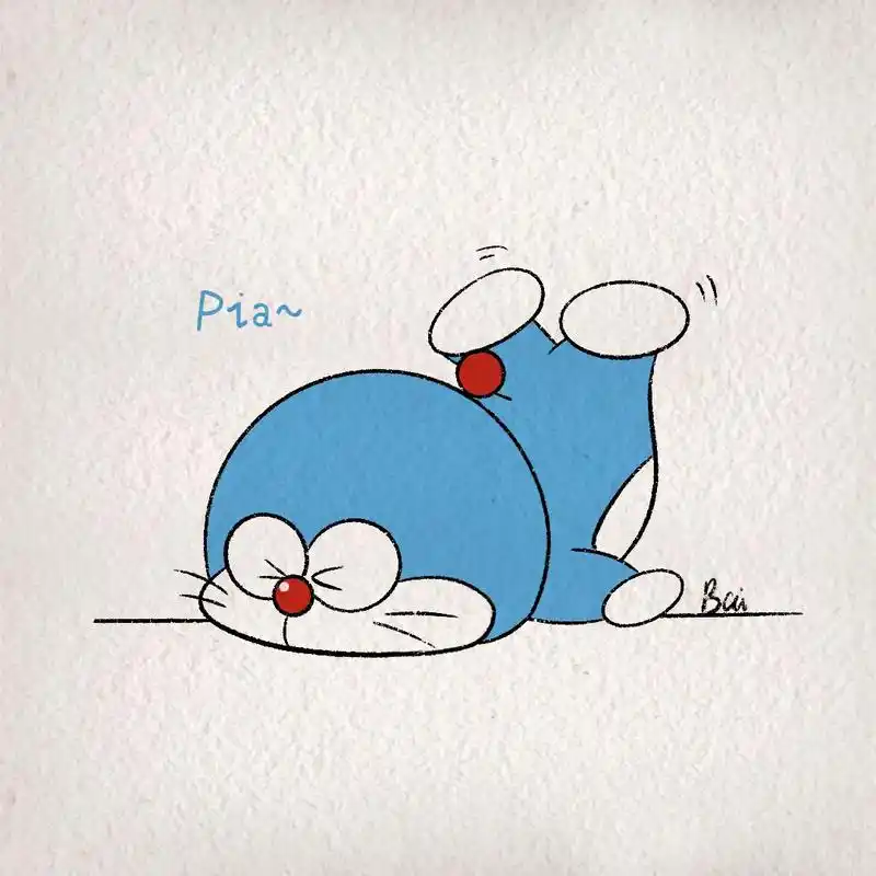 如果去见你我一定是用跑的,摔跤也没关系#哆啦a梦#手绘头像  - 抖音