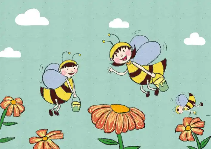 春天来了,小蜜蜂们成群结队的出门采蜜,他们飞舞在花丛中,感受春天