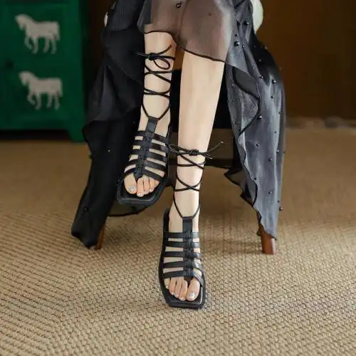 绑带夹趾凉鞋太有范我爱了78